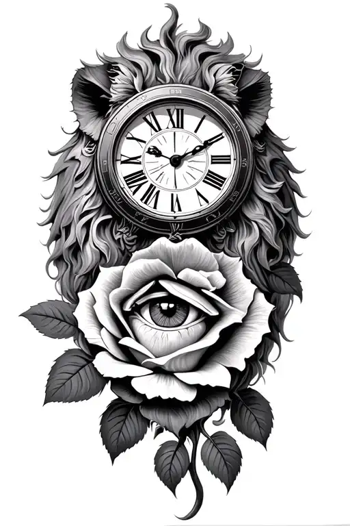 Lion Roses Clock Marcus Arelious All Seeing Eye Italy
