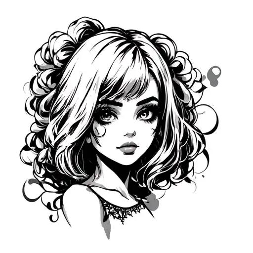 Sexy Anime Girl Stencil