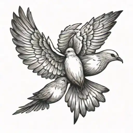 Doves Flying Towards