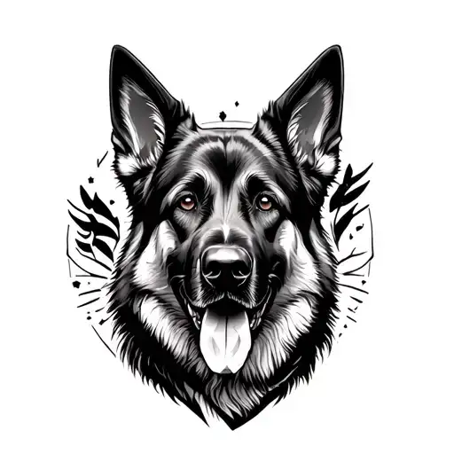 German Shepherd Dog Full Body Line