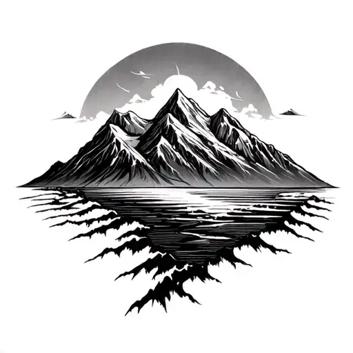 Mountain And Sound Wave Forming The Shape