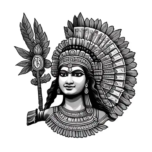 Olmec Godess Durga With Name