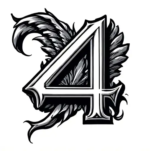 The Roman Numeral For The Number 4 With A Cool Design Around It
