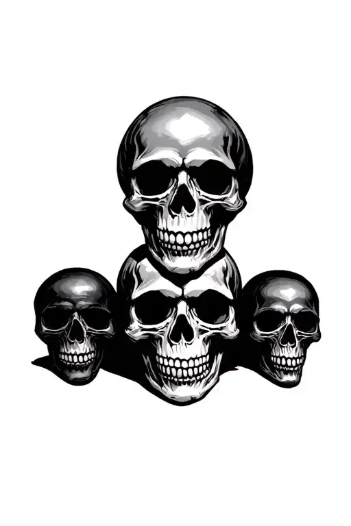 Skull See No Evil Speak No Evil Here No Evil Three Skulls