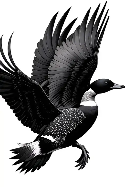 Photorealistic Loon Flapping Wings
