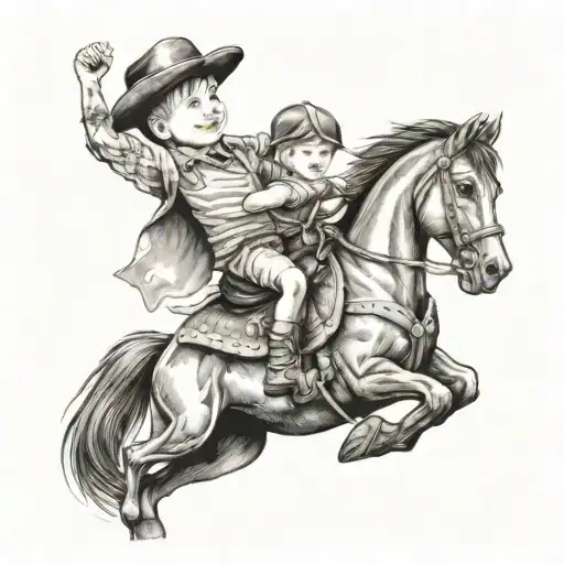 Baby Boy Riding Horse