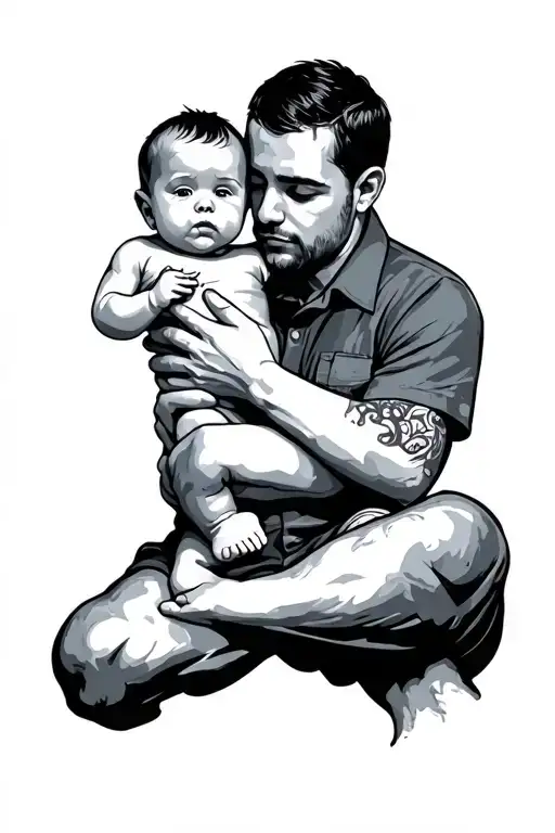 Father Holding Baby Boy