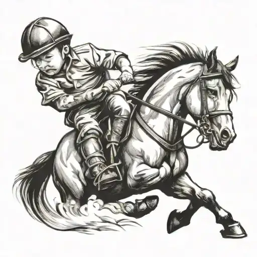 Baby Riding Horse Running Alongside