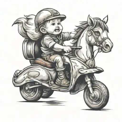 Baby Riding Across