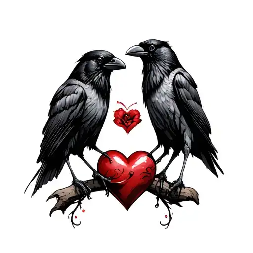 2 Crows Eating A Heart