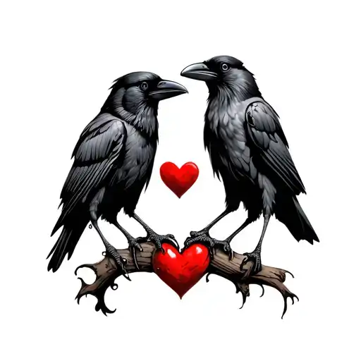 2 Crows Eating A Heart