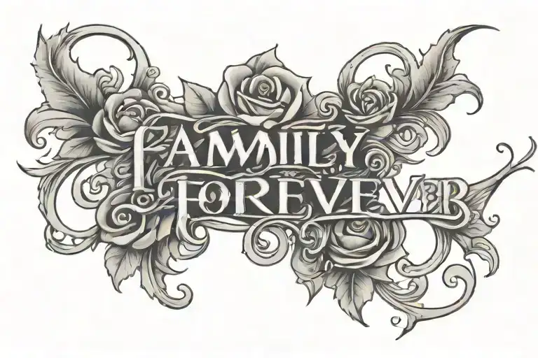 Family Is Forever Written In Script With Initials Underneath