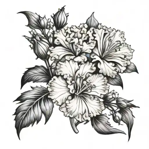 Carnation And Larkspur Flower