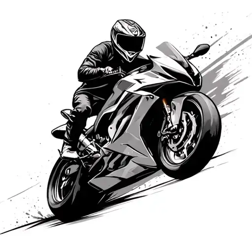 Sport Bike Jumping Tattoo idea