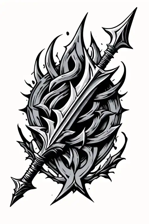 3 Pronged Spear And Nothing Else