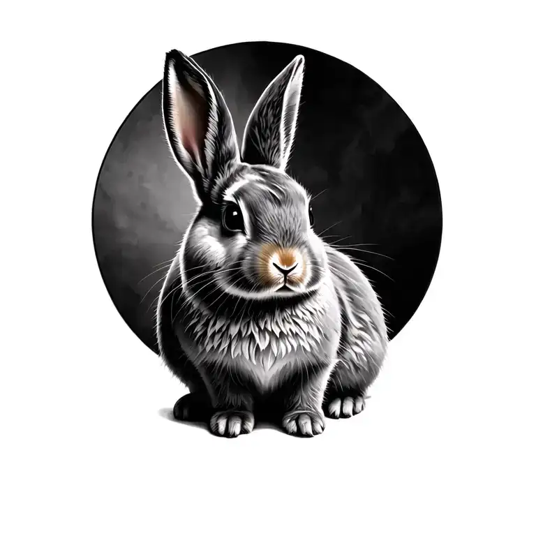 Semi Realostic Rabbit Sitting