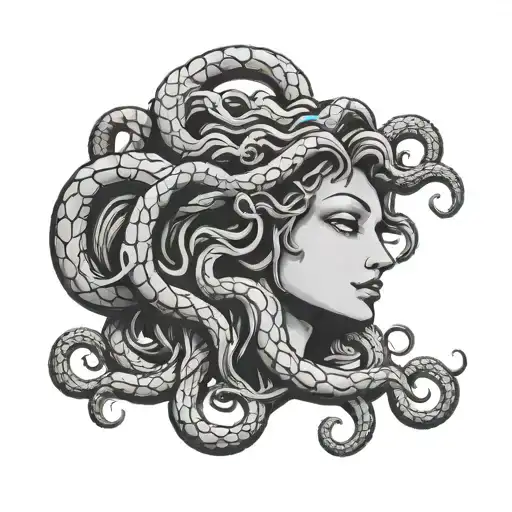Medusa Head Dead Center Symbolizing The Client's