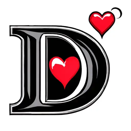 Letter D With A Heart