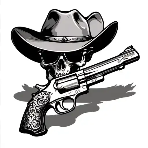 Sunglasses Cowboy Hat Pistol
