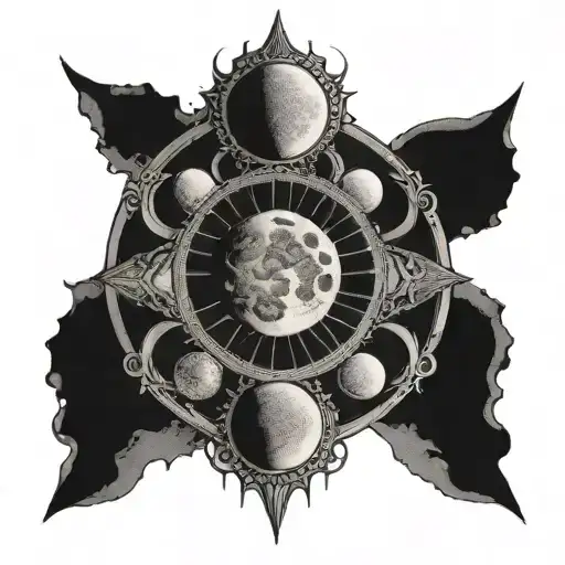 Moon Phases Madallion Jewerly Piece