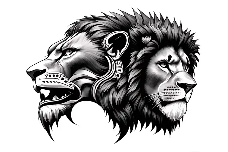 Polynesian With Lion Realistic Head Sage 3