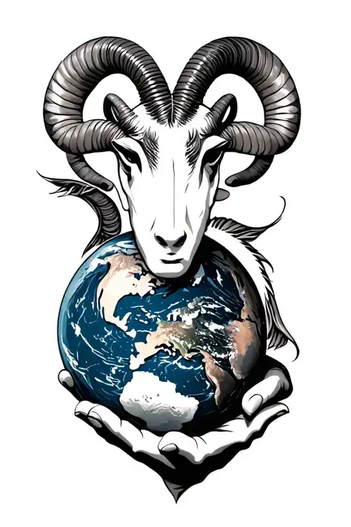 Zodiac Capricorn Man Holding Earth Globe