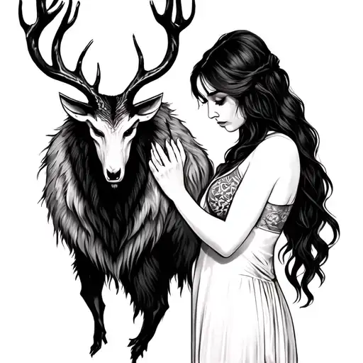 Wendigo And Woman Holding