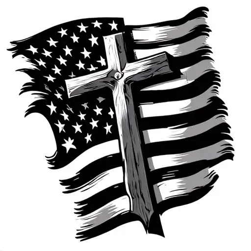 American Flag Cross Combine