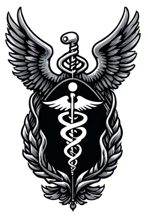 Medical Seal With Serpants Male