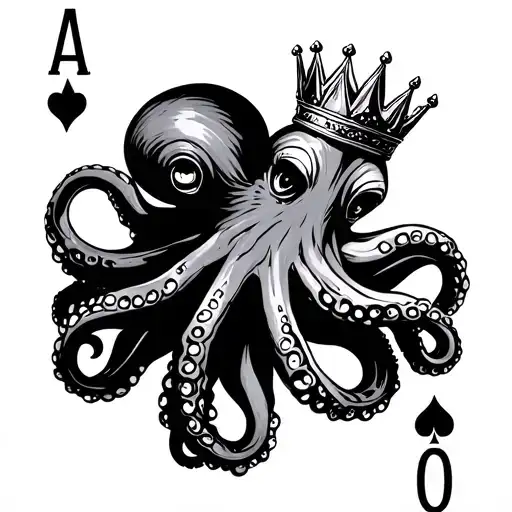 Octopus Wearing A Crown Playing Cards