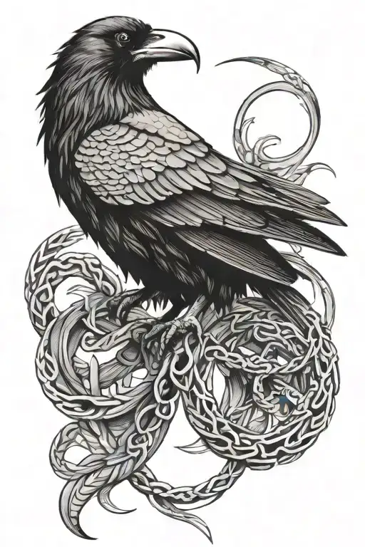 Raven With Snakes Wrapped