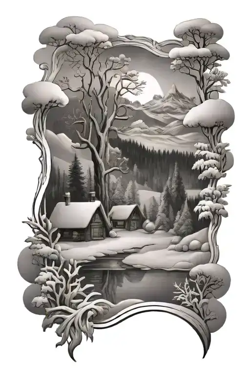 Winter Landscape And In The Snow Is The Name Clarabelle