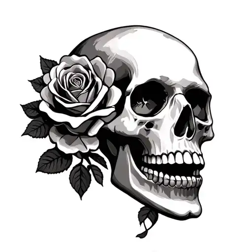 Roses Skull Clock Face