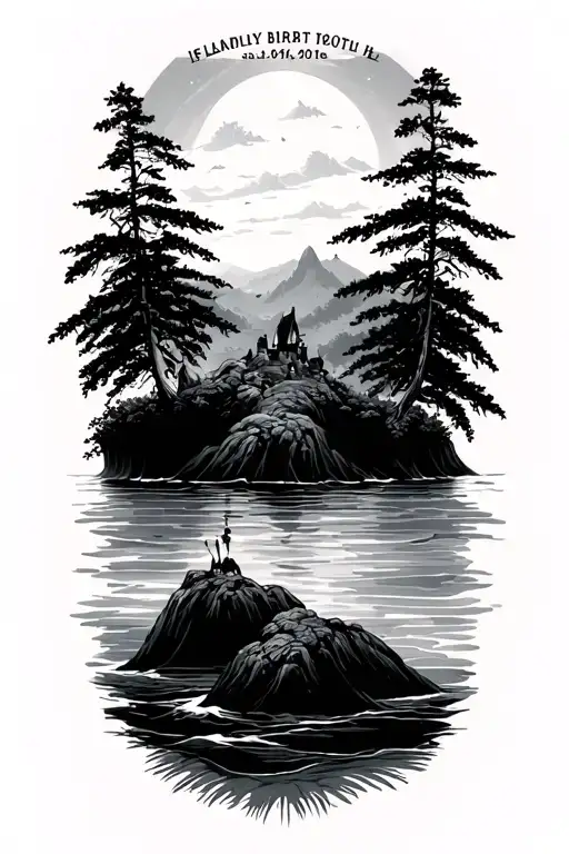 Islands Surrounded From The Top With My Family Birth Date In It