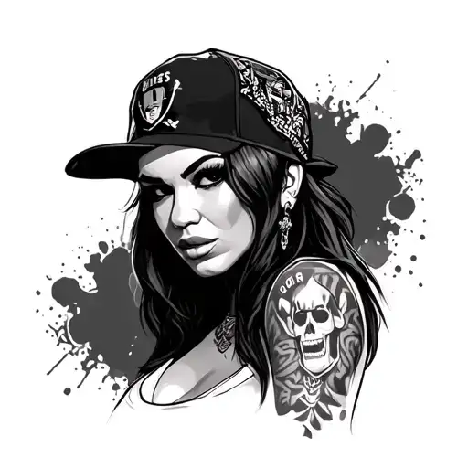 Female Gangster With Raiders Bandana