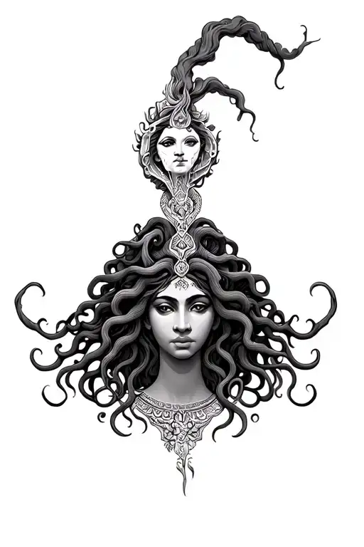 African American Medusa Goddess Head