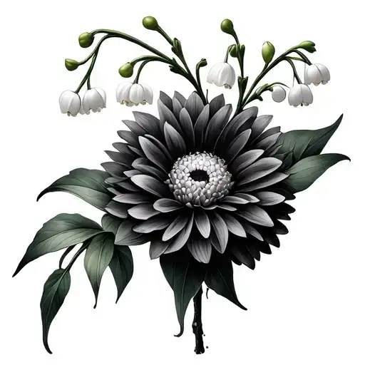 Lily Of The Valley And Chrysanthemum