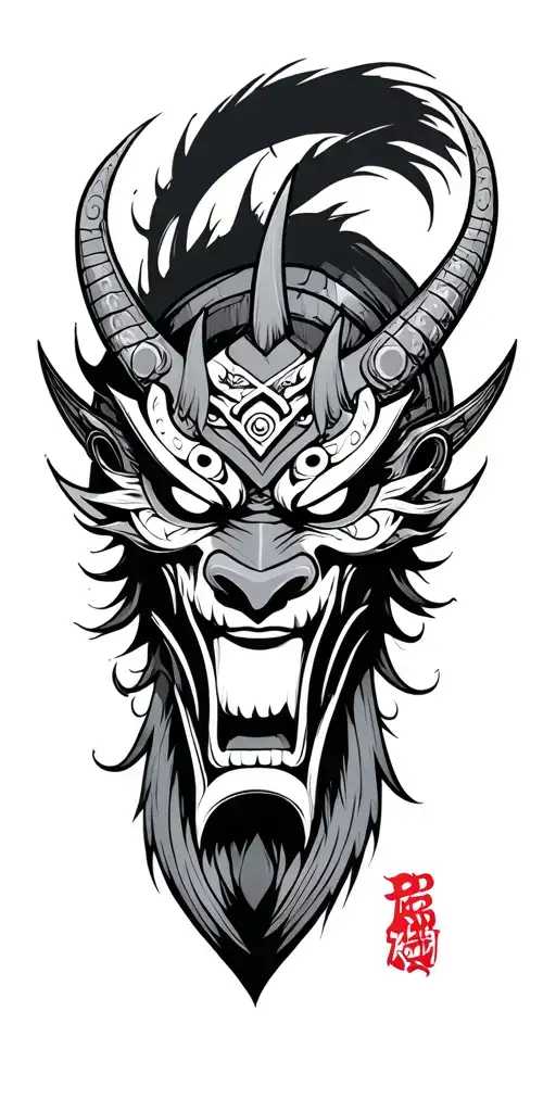 Samurai Oni Demon Mask