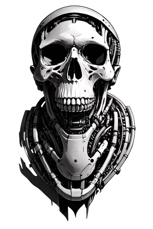 Bio Mechanical Cyborg Skull