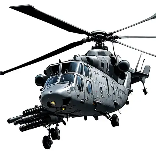Mh47 Helicopter With Mini Guns