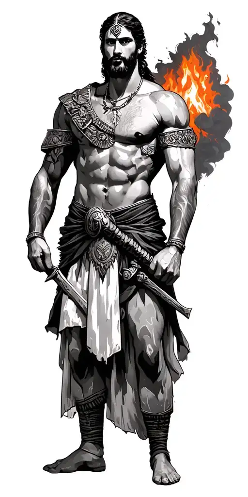 Sicilian Warrior With Mount Etna