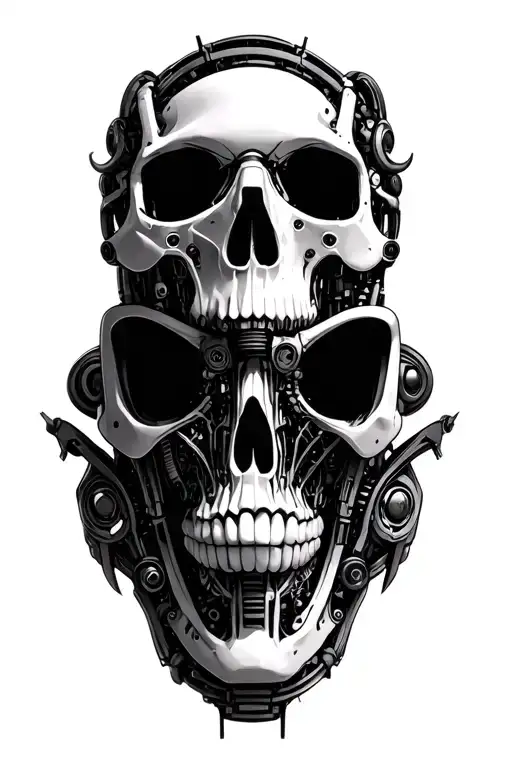 Bio Mechanical Cyborg Skull