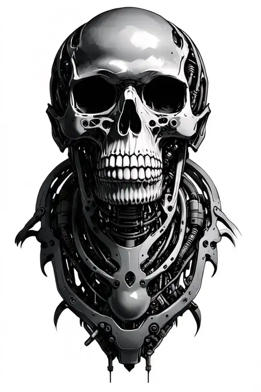 Bio Mechanical Cyborg Skull