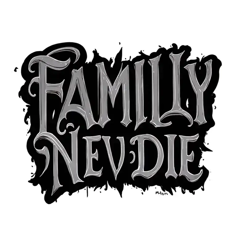 Letras Family Never Die En Vertical