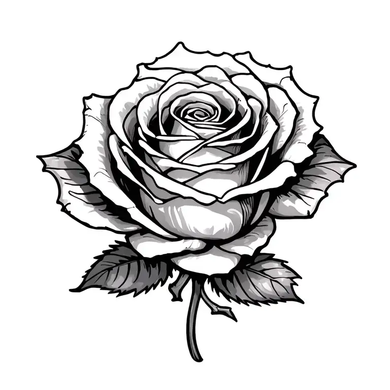Rose Sketch Style