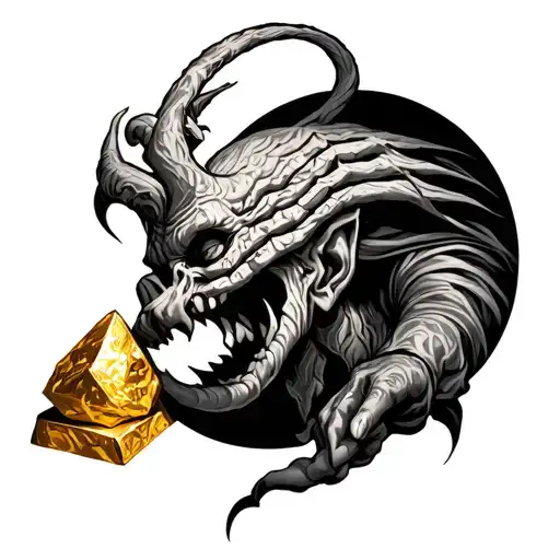 Sin Of Greed Guarding His Gold