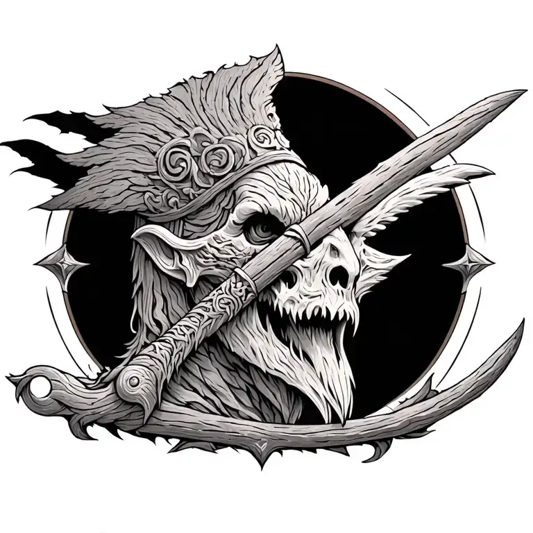 Medieval Wood Etch Style Tattoo Based Off The Lord Of The Rings