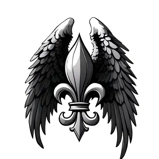 Fluer De Lis With Wings