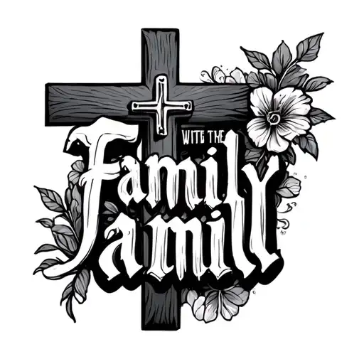 Cross With The Family Is All Text