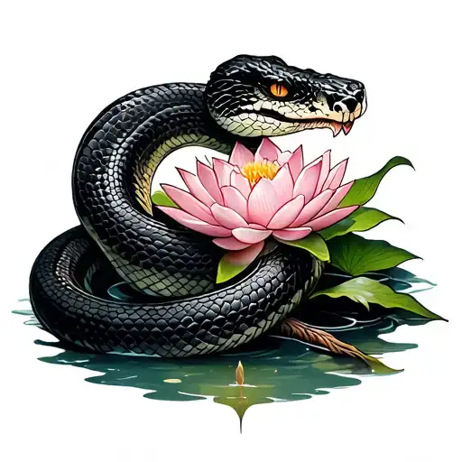 Snake And Lotus